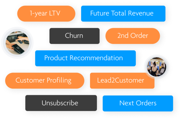 Predictive models de FLYDE: 1-year LTV, Future Total Revenue, Churn, 2nd Order, Product Recommendation, Customer Profiling, Lead2Customer, Unsubscribe y Next Orders