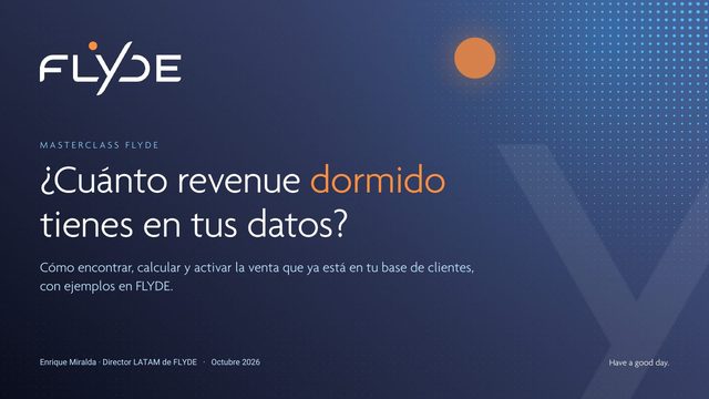 Portada de la masterclass ¿Cuánto revenue tienes dormido en tus datos?