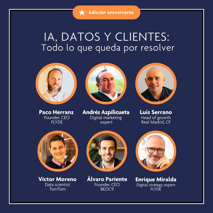 Edición Aniversario de FLYDE Talks · los cinco expertos del programa